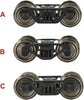 HO scale 1:87 Evemodel roller bearing truck set with 36" metal DC wheels and triple-spring bogies, four-piece model.