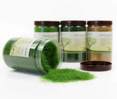 Evemodel CFA4 4 x 300ml green static grass terrain powder for fairy gardens, miniatures, landscapes, and model railway layouts