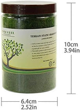 Evemodel CFA4 4 x 300ml mixed green static grass terrain powder for fairy gardens, miniatures, and model railway landscapes.