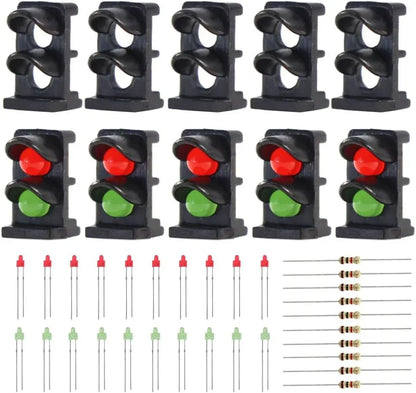 Evemodel 10 Sets Target Face with Leds for Railway Dwarf Signal N Z Scale 2 Aspects JTD14 - BYMRR Train Store