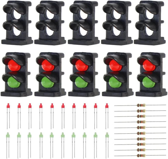 Evemodel 10 Sets Target Face with Leds for Railway Dwarf Signal N Z Scale 2 Aspects JTD14 - BYMRR Train Store