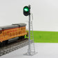 Evemodel JTD433GR dual-pack O scale model railroad block signals with green and red 2-light traffic lights for 12V train layouts.
