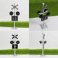 Evemodel HO scale railroad crossing sign set with four LED flashing red signal lights and circuit board flasher for model train layout.