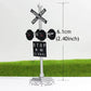 Evemodel HO scale railroad crossing sign set with flashing red LED train signal lights and circuit board flasher for model train layouts.