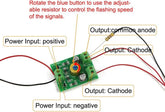 Evemodel HO scale railroad crossing sign set with four LED flashing red train signals and circuit board flasher for model train layouts