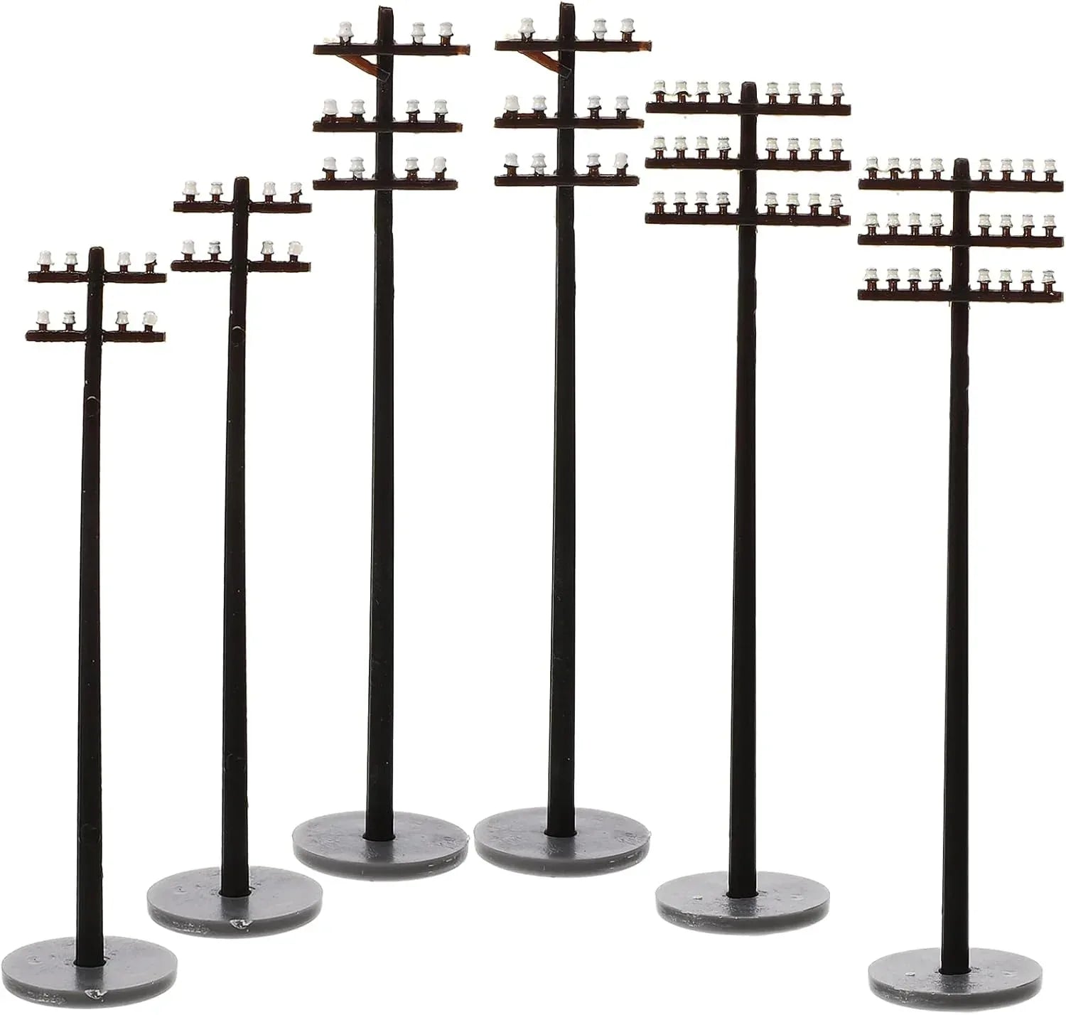 EXCEART Miniature Telephone Poles 30 Pcs O Gauge Train Accessories Plastic Telegraph Poles for Model Railway Diorama Sand Table Micro Landscape Decor - BYMRR Train Store