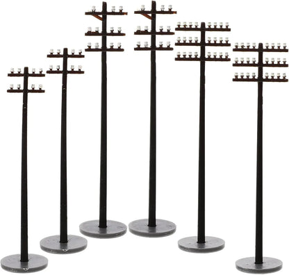 EXCEART Miniature Telephone Poles 30 Pcs O Gauge Train Accessories Plastic Telegraph Poles for Model Railway Diorama Sand Table Micro Landscape Decor - BYMRR Train Store