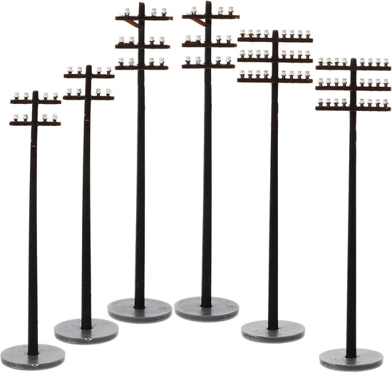 EXCEART Miniature Telephone Poles 30 Pcs O Gauge Train Accessories Plastic Telegraph Poles for Model Railway Diorama Sand Table Micro Landscape Decor - BYMRR Train Store
