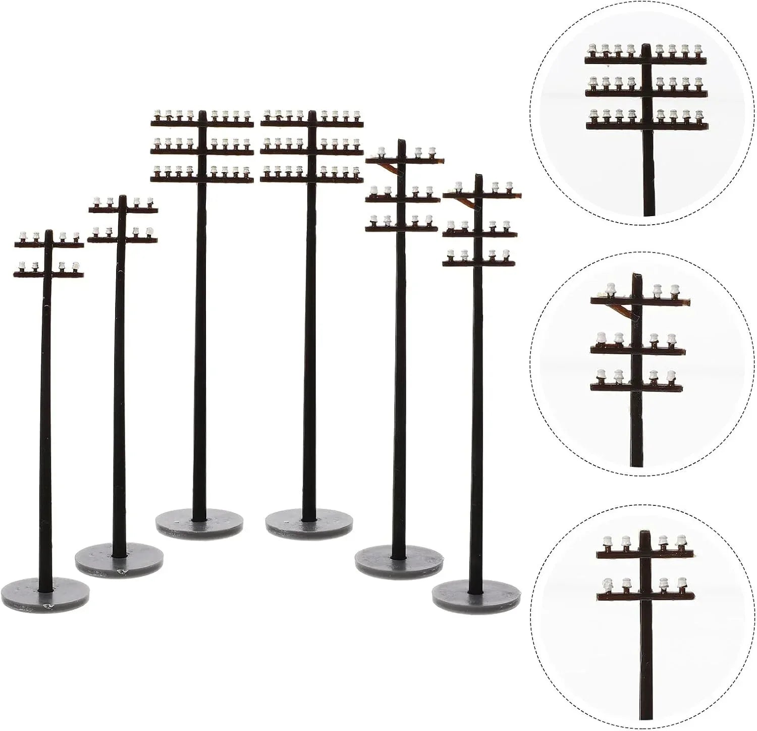 EXCEART Miniature Telephone Poles 30 Pcs O Gauge Train Accessories Plastic Telegraph Poles for Model Railway Diorama Sand Table Micro Landscape Decor - BYMRR Train Store