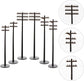EXCEART Miniature Telephone Poles 30 Pcs O Gauge Train Accessories Plastic Telegraph Poles for Model Railway Diorama Sand Table Micro Landscape Decor - BYMRR Train Store