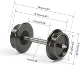 24-Piece N Scale 33" Metal Wheelset with Metal Axles for Model Trains and Trucks - HP05150