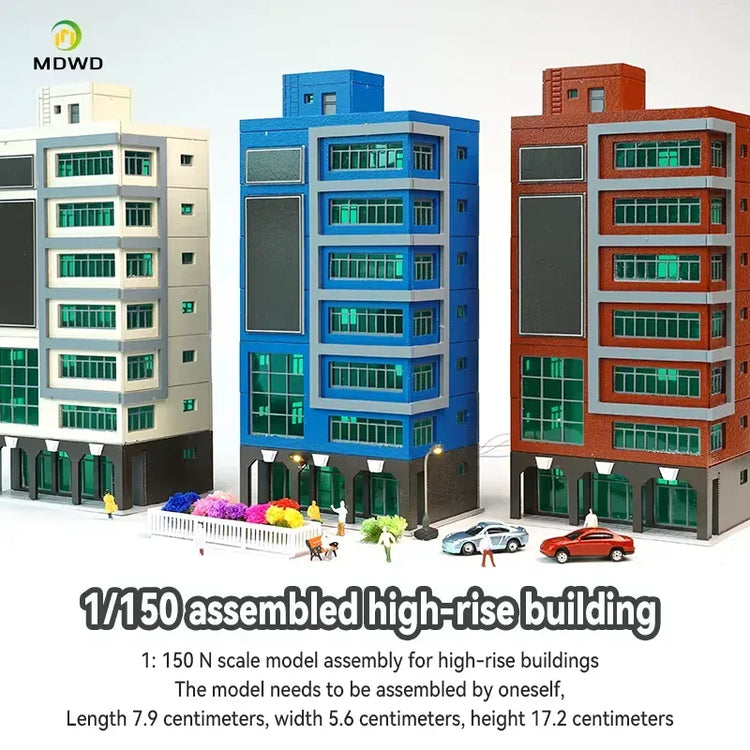 1:144 scale Outland Models train railway skyscraper building shopping center toy for model train setups