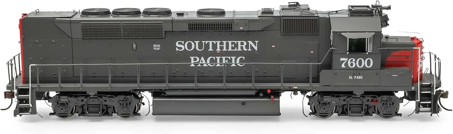 HO Scale Athearn GP40P-2 locomotive with DCC and sound, Southern Pacific 1980s model, 
