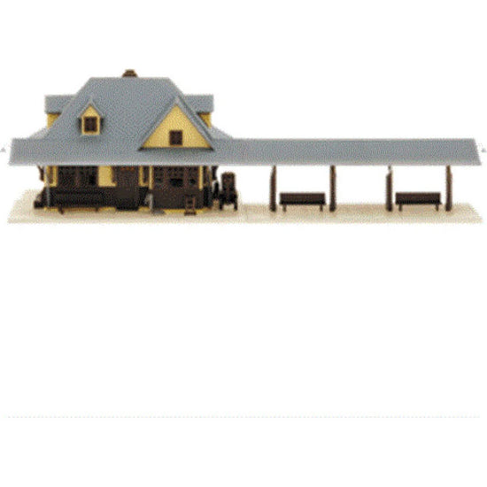 N scale passenger station model kit by BYMRR Train Store, featuring detailed miniature station building for model train layouts.