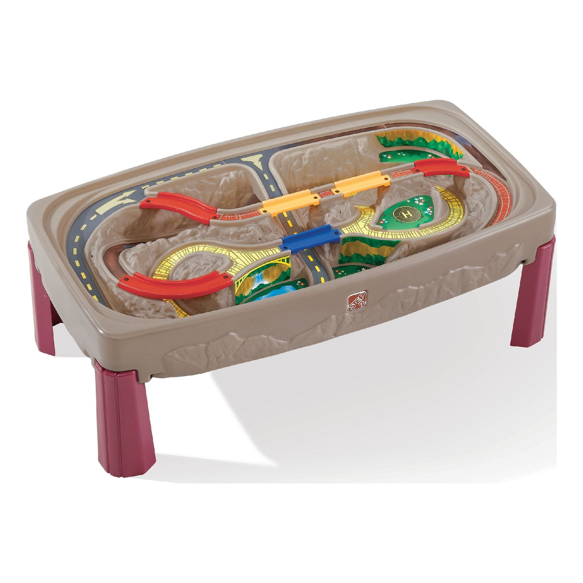 Deluxe Canyon Road Train Table and Chair Set Neutral Kids Outdoor Activity Table