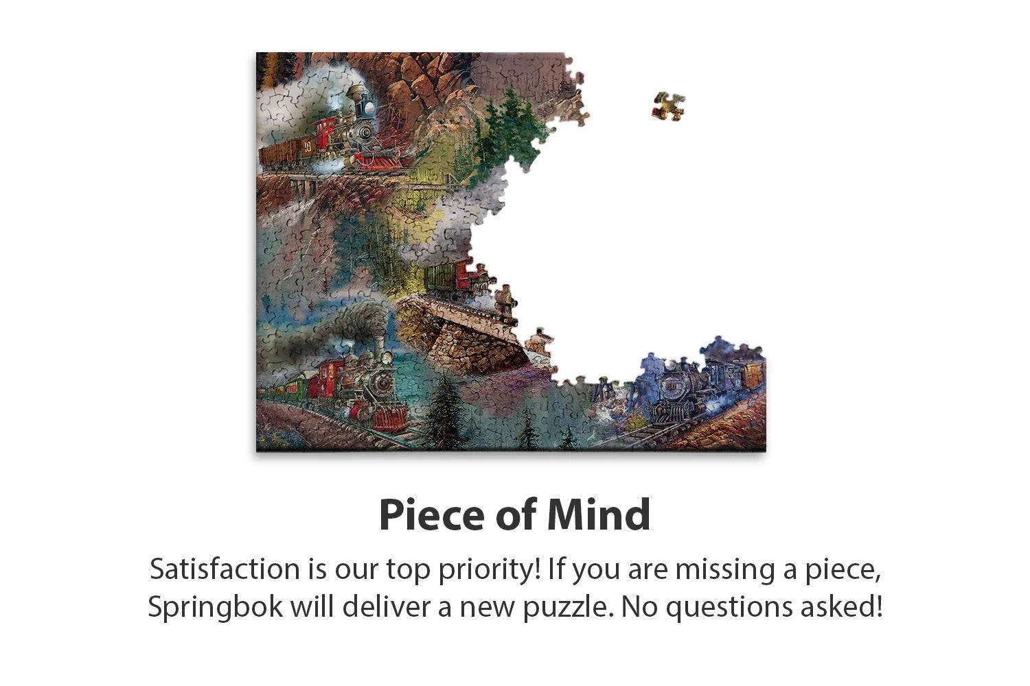Springbok Thrilling Trains - 1000 Piece Jigsaw Puzzle Adults - Unique Cut Pieces