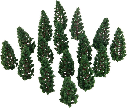 Yetaha 50-Piece River Diorama Model Trees Set, OO/HO Scale Pine and Cedar Trees for Woodland Scenery and Railroad Landscape Architecture