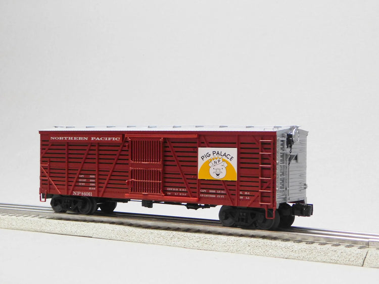 Northern Pacific stock car 3-pack O gauge model by BYMRR Train Store, detailed miniature railroad freight cars.