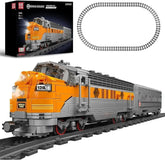 Mould King 12018 train building block kit featuring a detailed model train with vibrant colors and intricate design.