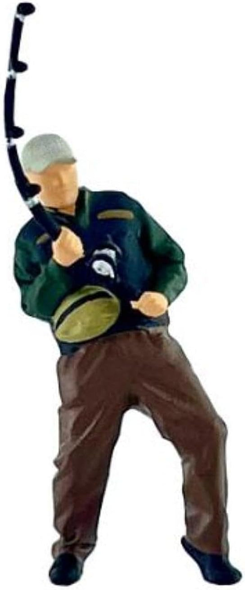 Set of 4 Miniature 1/64 Scale Fishing Figures for DIY Crafts and Photography Props in Scenic Landscapes