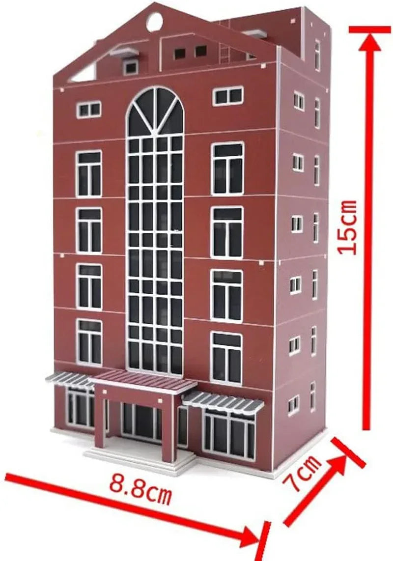 ATEDSHOKB N scale modern city shopping mall building for model train layouts, detailed assembled architectural model.
