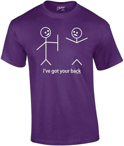 Humorous Short Sleeve T-Shirt Featuring Stick Figures and Witty Phrases