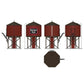 Weathered HO scale CB&Q water tower with sound, detailed model by BLI7916 for realistic model train scenery.