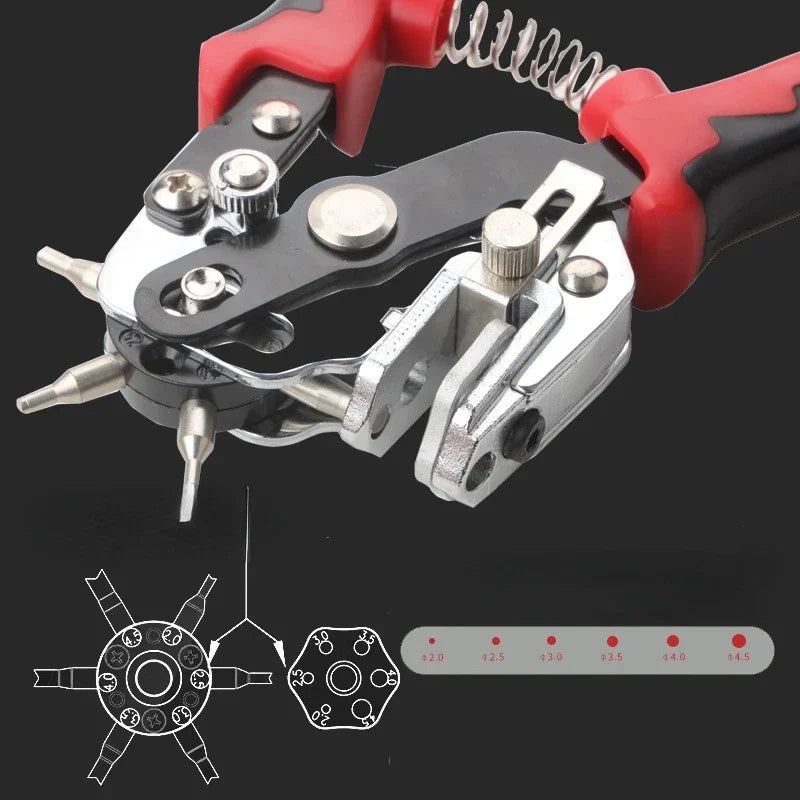 Multi-Function Adjustable Punching Pliers for Leathercraft Aluminiumblech Cloth Paper Eyelet Puncher Hole Positioning Hand Tools