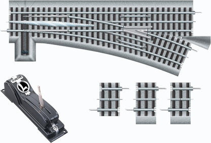 Fastrack 036 Manual Switch, Electric O Gauge, Left Hand, for 14 Years Old and Up