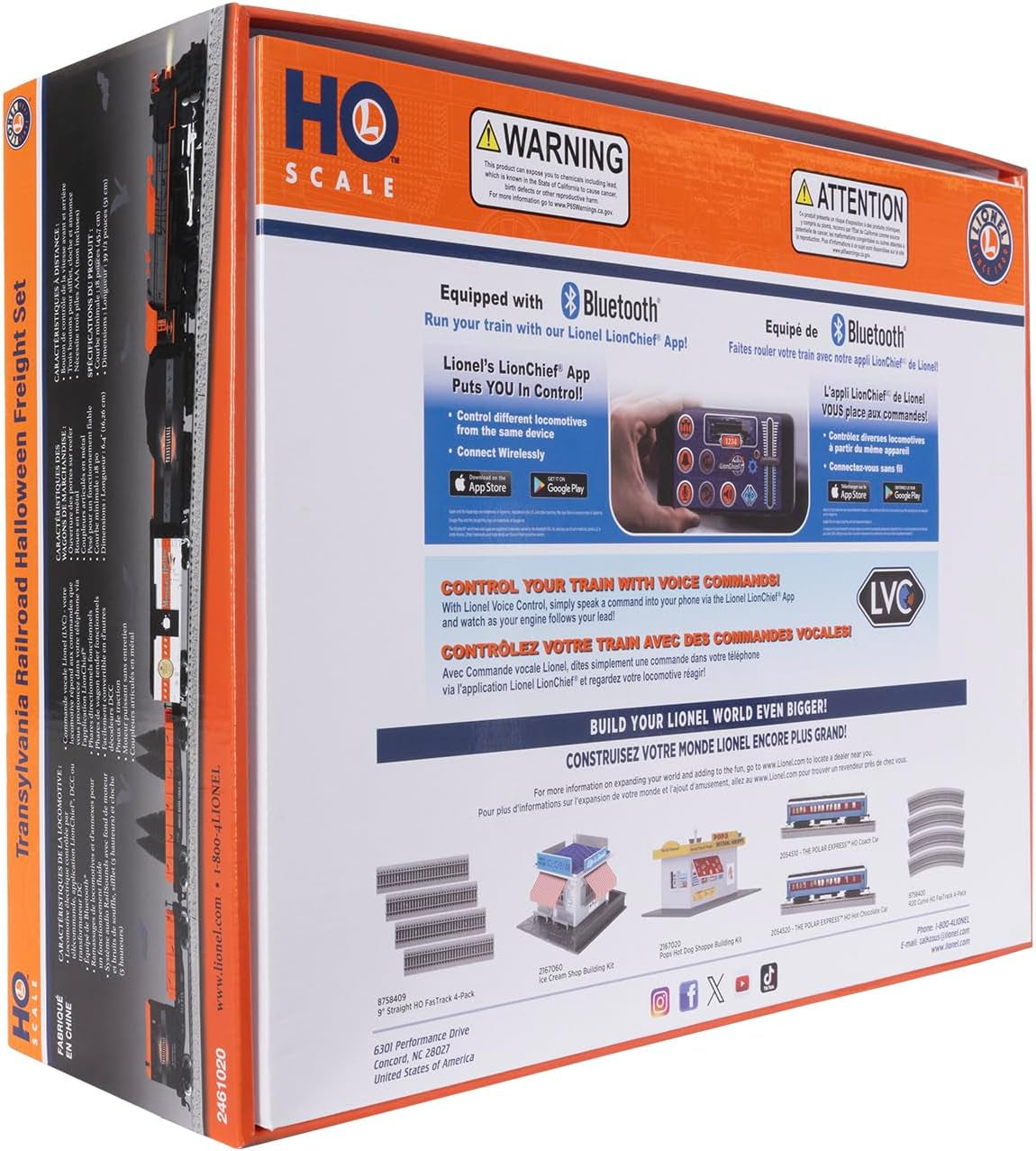 Lionel Transylvania Railroad Halloween Freight Bluetooth Electric HO Scale Model Train Set with Remote Control