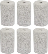 Two white plaster cloth gauze bandage rolls, 6-inch x 15-feet, used for art, body casting, masks, sculpture, and crafting.