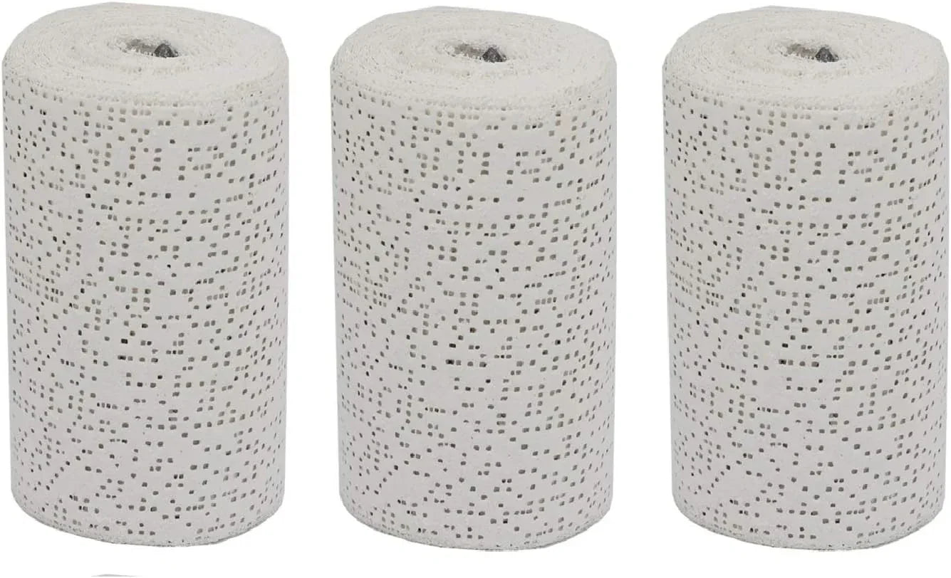 Fermus white plaster cloth gauze bandage rolls for art and craft, showing rolled gauze strips on a plain background.