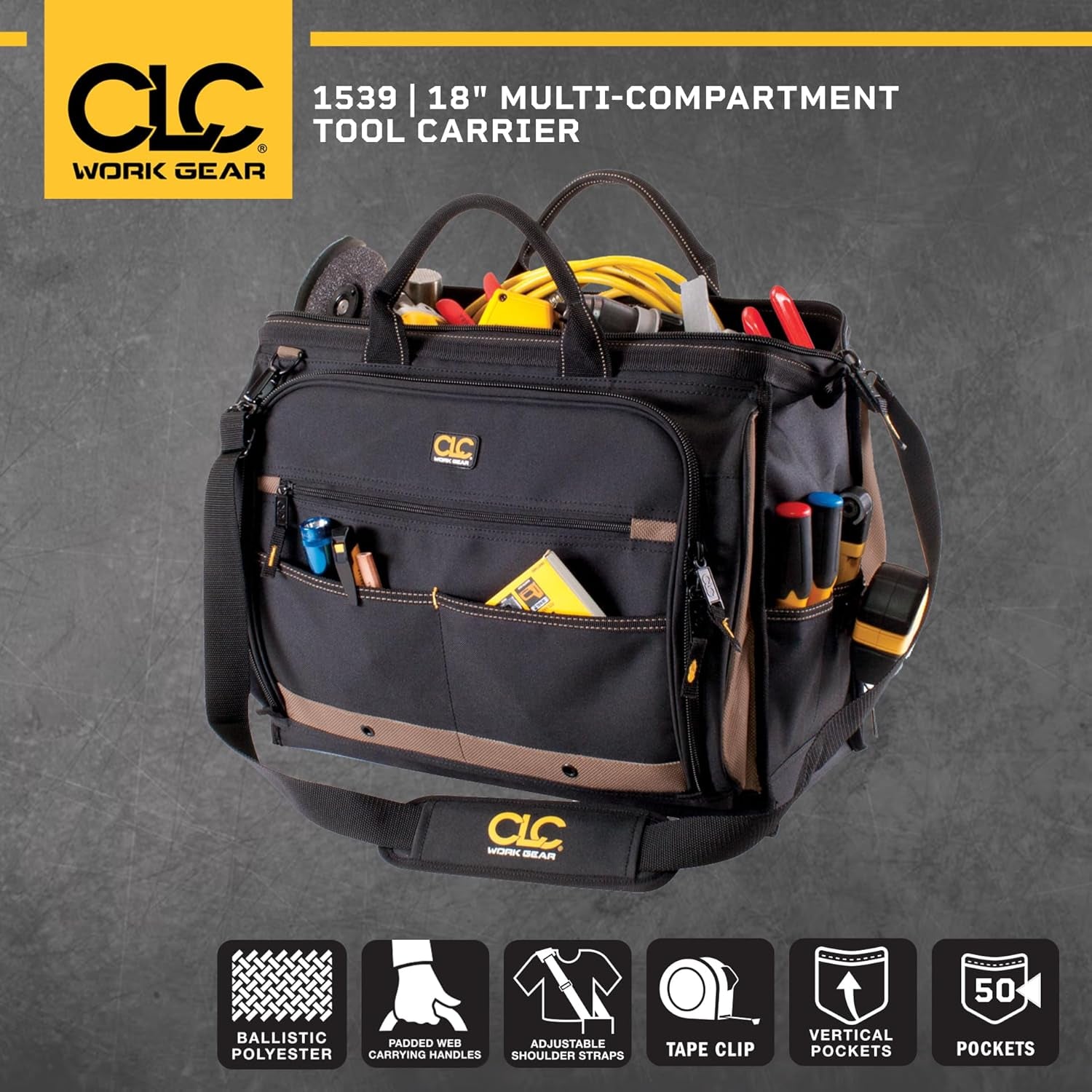 Ultimate 50 Pocket Multi-Compartment Tool Bag for Professionals and DIY Enthusiasts