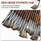 Set of 25 professional acrylic paint brushes by Fuumuui, featuring various brush sizes and shapes for detailed art and painting projects.