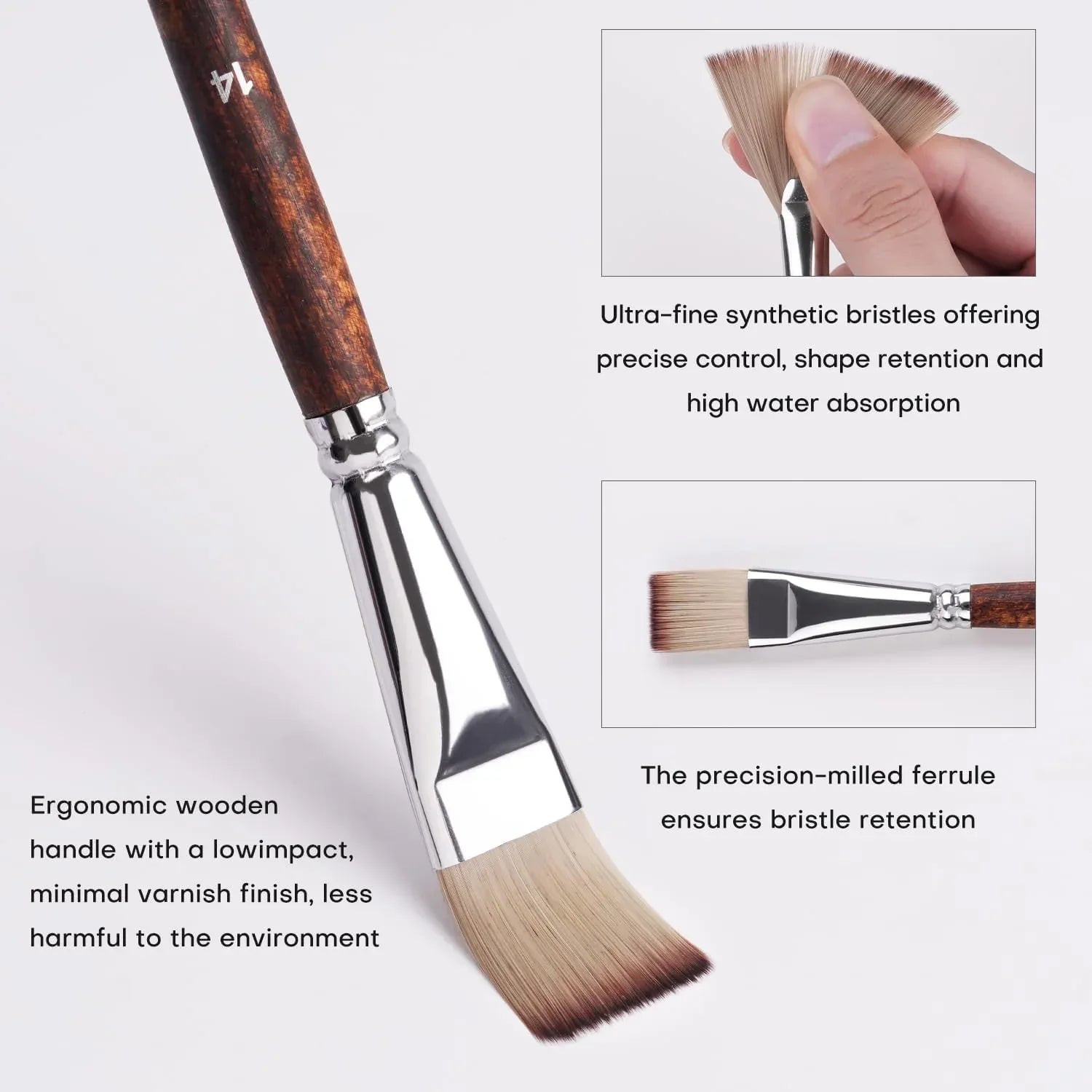 Set of 25 professional acrylic paint brushes by Fuumuui, featuring various sizes and shapes for detailed artwork and painting projects.