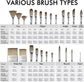 Set of seven professional acrylic paint brushes from Fuumuui, featuring various sizes for detailed and broad painting techniques.
