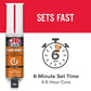 J-B Weld Kwikweld 6-Minute Set waterproof epoxy in dark grey, 2-pack, high-strength industrial adhesive for quick repairs.