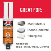 J-B Weld Kwikweld high-strength waterproof epoxy in dark grey, 2-pack, shows the product tubes ready for quick repairs