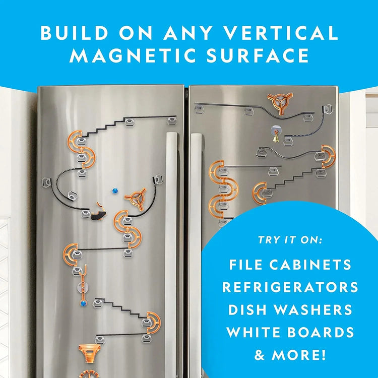 National Geographic 75-Piece Magnetic Marble Run STEM Building Set for All Ages with Magnetic Track, Unique Trick Pieces, and Marbles for Marble Maze Creation and STEM Learning Activities - BYMRR Train Store