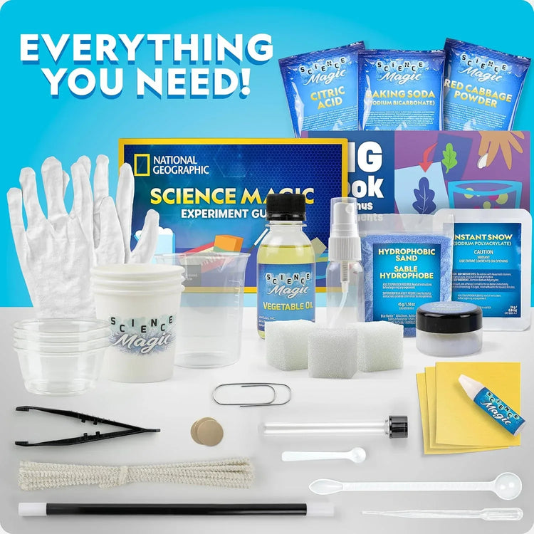 National Geographic Science Magic Kit for children with colorful science tools and experiments in a STEM educational set.