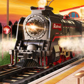 Premium Electric Train Set with Remote Control - Classic Steam Locomotive Featuring Smoke, Lights, and Sound Effects - Ideal Holiday Gift for Children - BYMRR Train Store