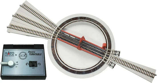 Kato KAT20283 N scale electric model train turntable with rotating platform for model railway layouts.