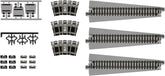 Kato N scale turntable extension track set with detailed rails and connectors for model railroad layouts.