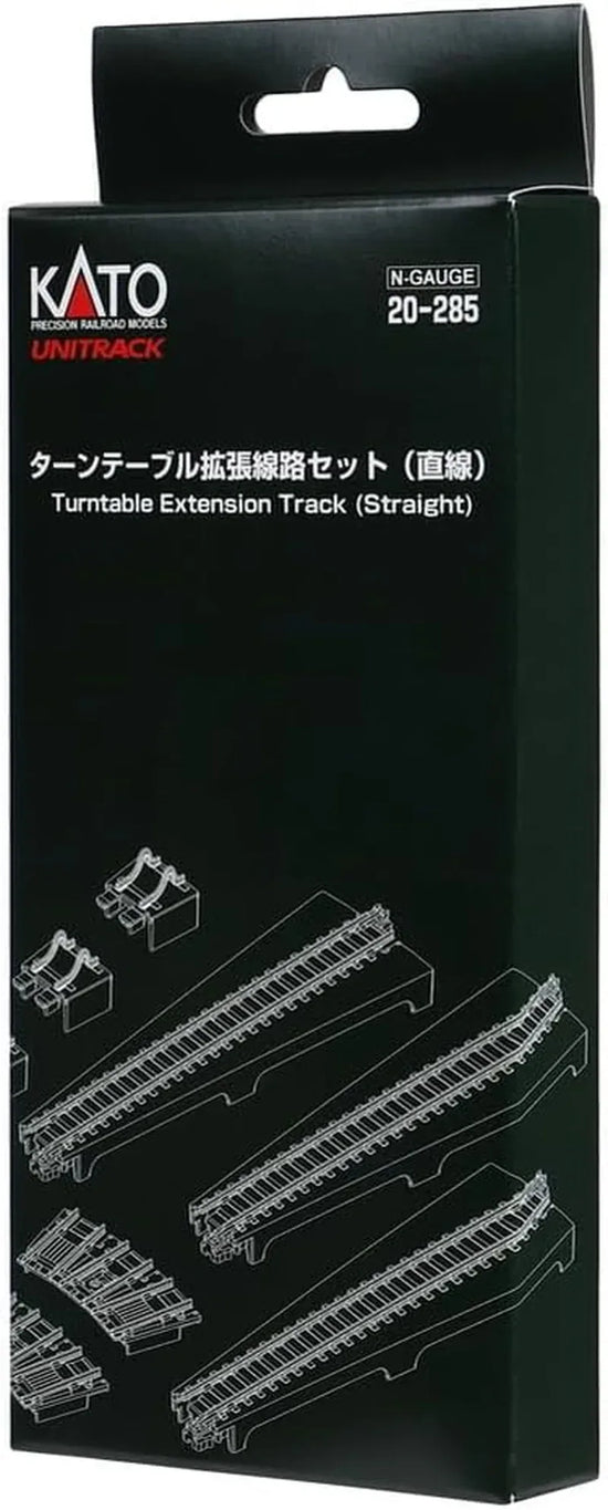 Kato N scale turntable extension track set with detailed tracks for model train layout upgrades, featuring realistic design and components.