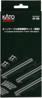 Kato N scale turntable extension track set with multiple tracks and supporting components for model train layout upgrade