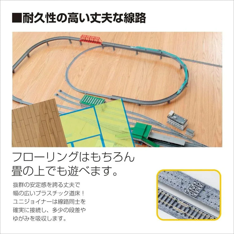 Set of four Kato USA Unitrack 282mm (11-inch) radius 15-degree curve tracks for model train layouts.