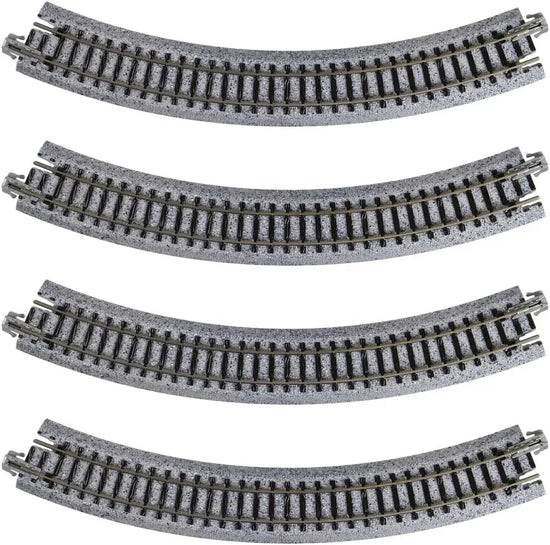 Kato USA Unitrack 8.5-inch radius 45-degree curve track set with 4 pieces for model train layouts