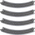 Kato USA Unitrack 8.5-inch radius 45-degree curve track set with 4 pieces for model train layouts
