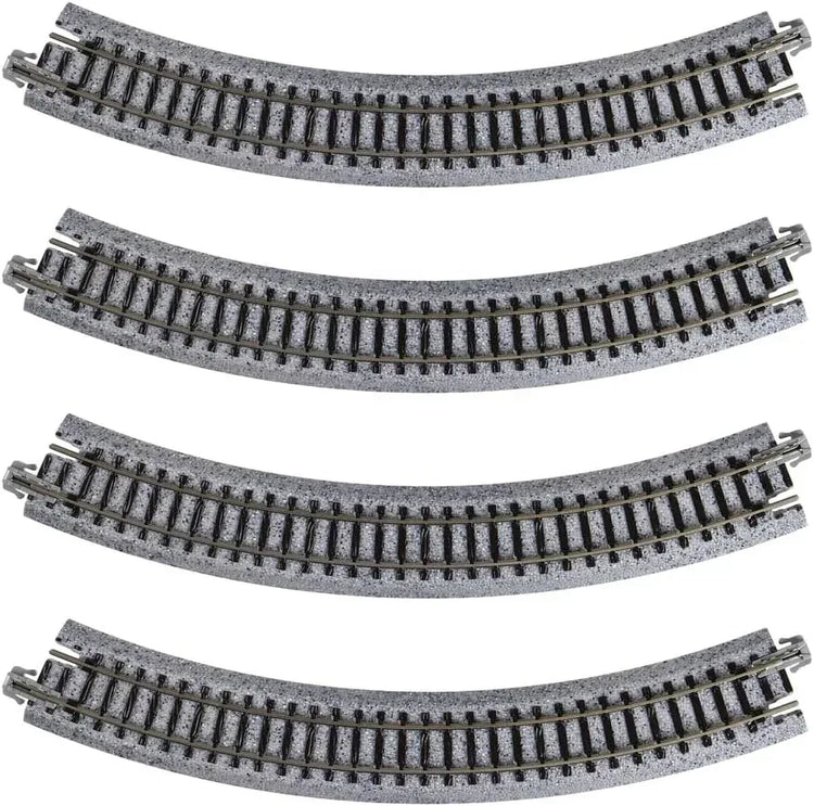 Kato USA Unitrack 8.5-inch radius 45-degree curve track set with 4 pieces for model train layouts