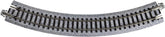 Kato USA Unitrack 8.5-inch radius 45-degree curve track set with four pieces for model train layouts.